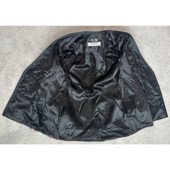 After Five By Julie Duroché Vtg Saks Fifth Avenue Sequined Plaid Blazer Jacket S - Picture 12 of 16